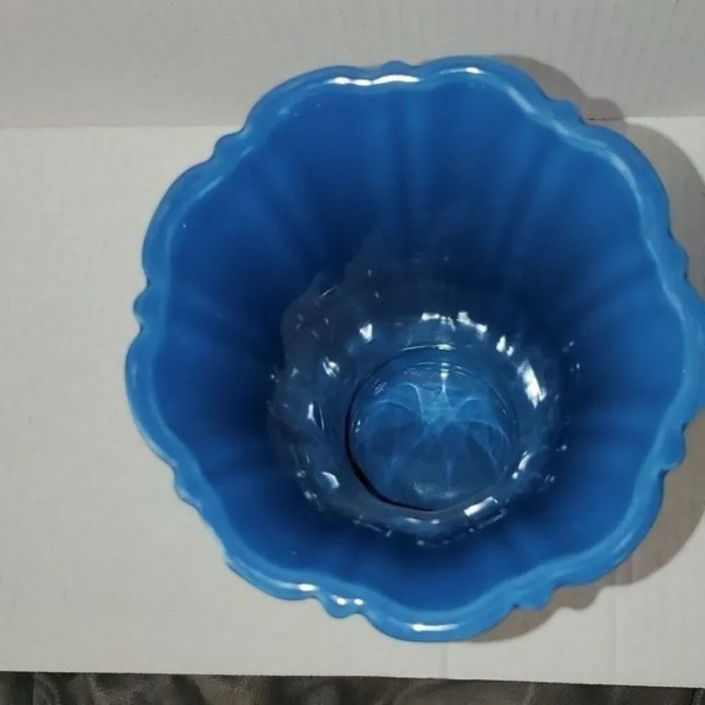 Fiestaware Fiesta Medium Flower Vase Holder Container CERAMIC Dish Lapis Blue